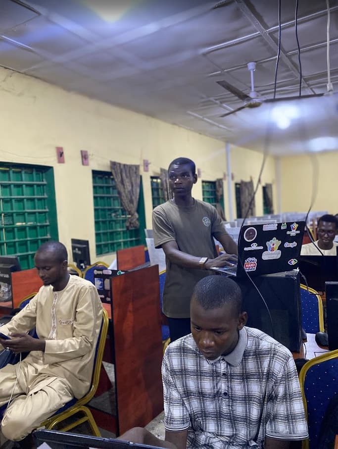 A learner presenting project work during a GeekInk program