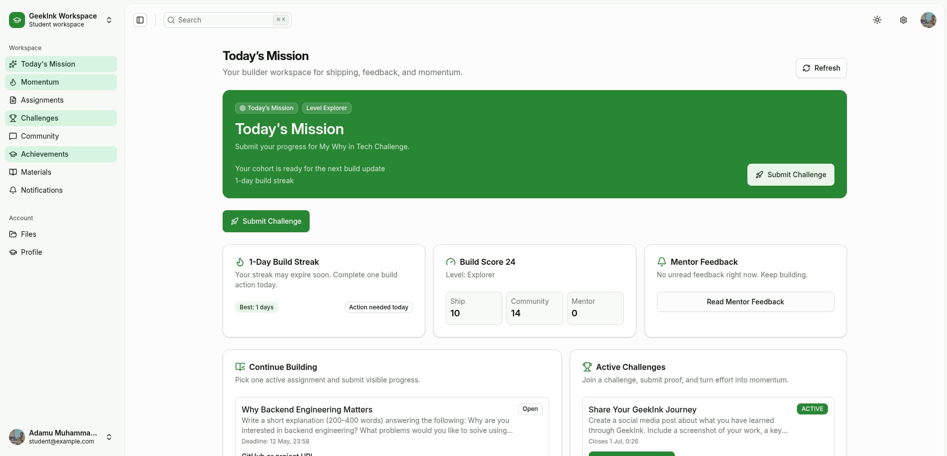 Community Platform Mockup